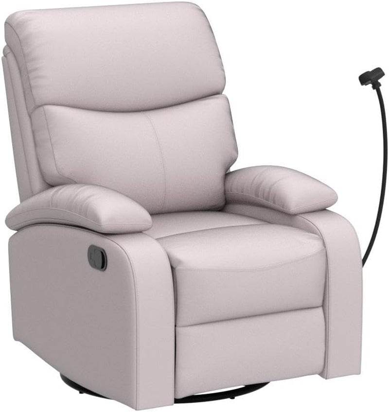 Swivel Rocker Recliner Chair for Adults, Rocking Recliner Chair, Rocker Recliners for Small Spaces, Manual Recliner Lazyboy Single Sofa for Living Room, Nursery, RV, Beige - Loft&Timber