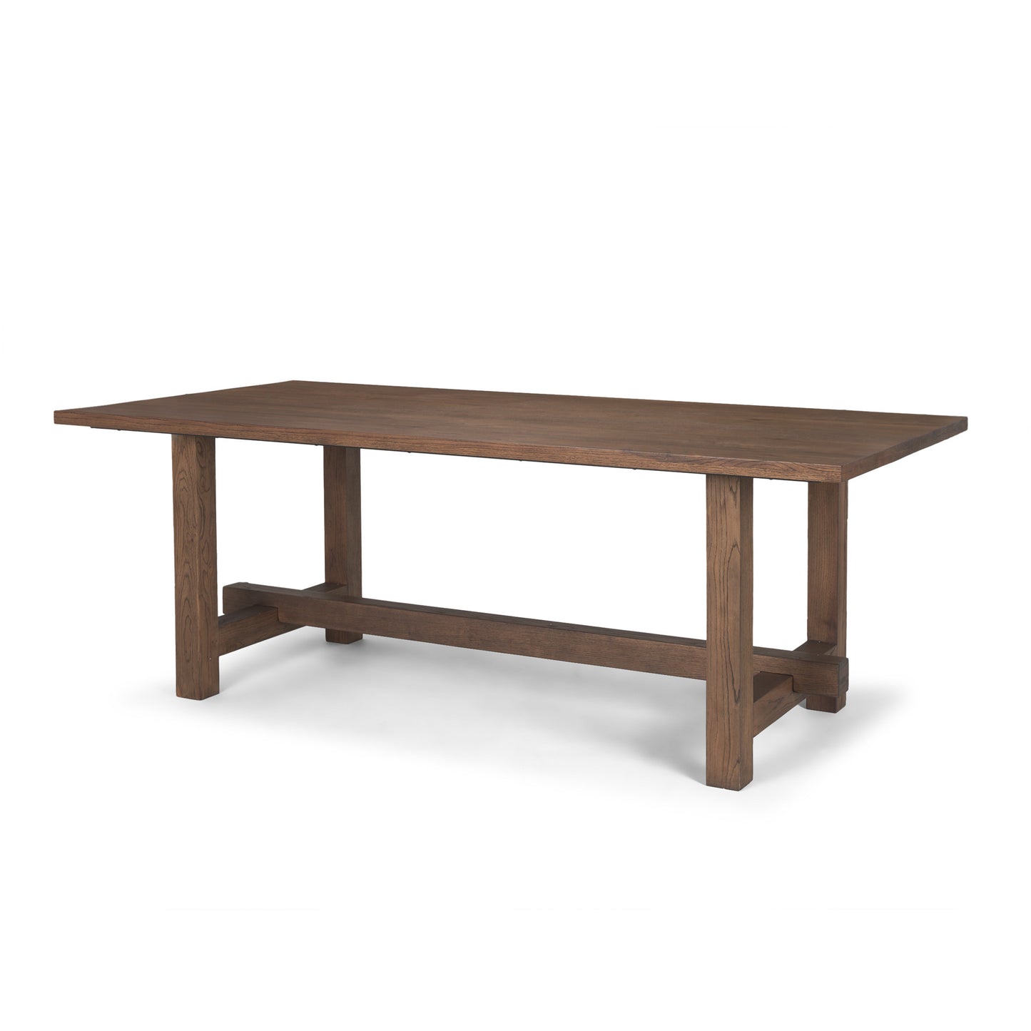 84" Brown Solid Wood Trestle Base Dining Table - Loft&Timber