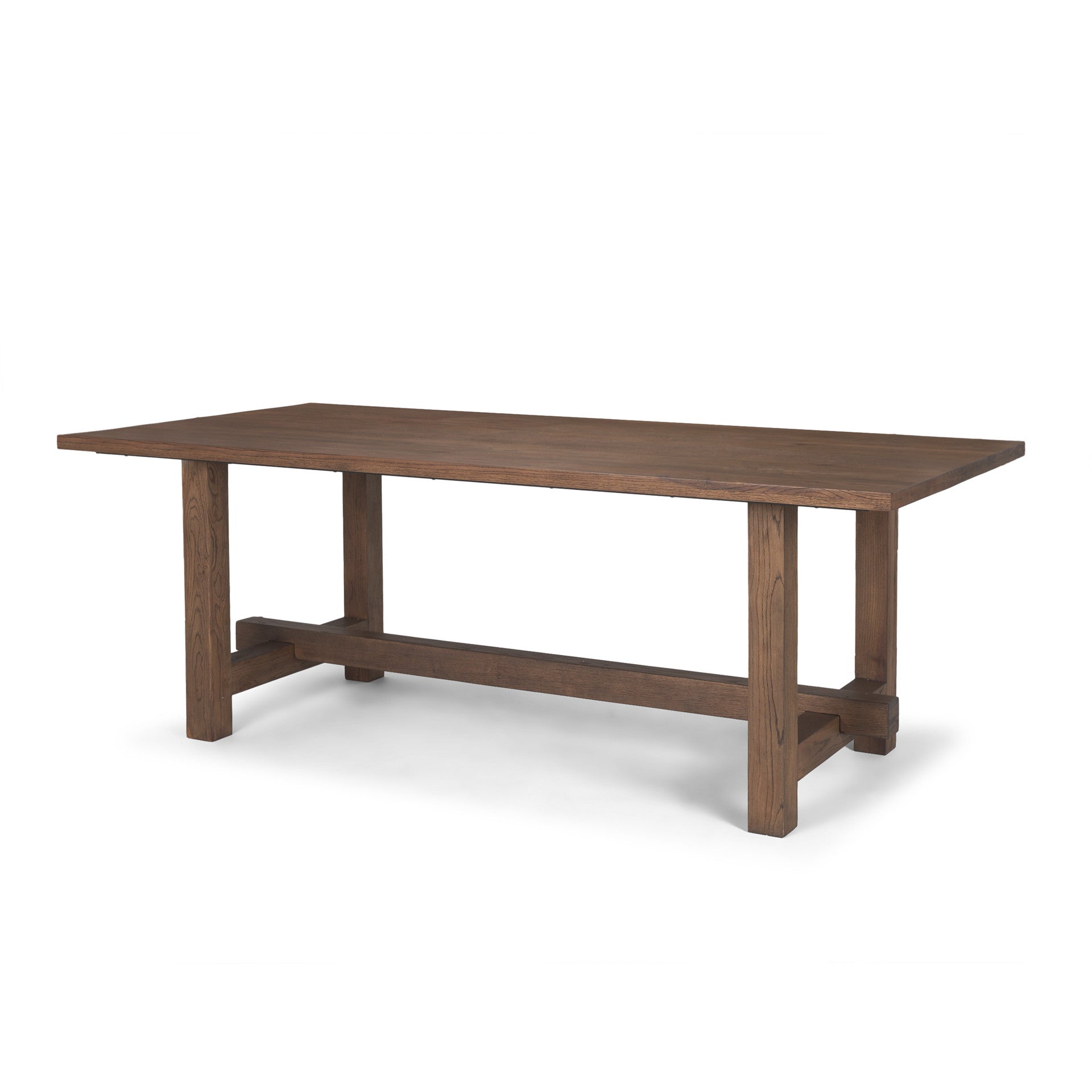 84" Brown Solid Wood Trestle Base Dining Table - Loft&Timber