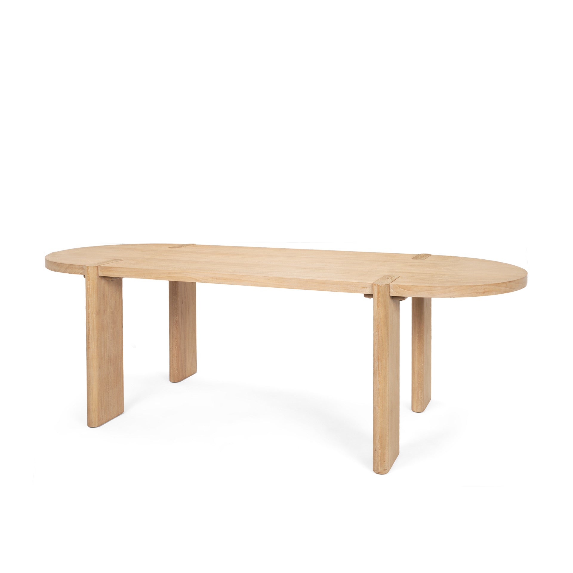 91" Light Brown Wood Oval Dining Table - Loft&Timber