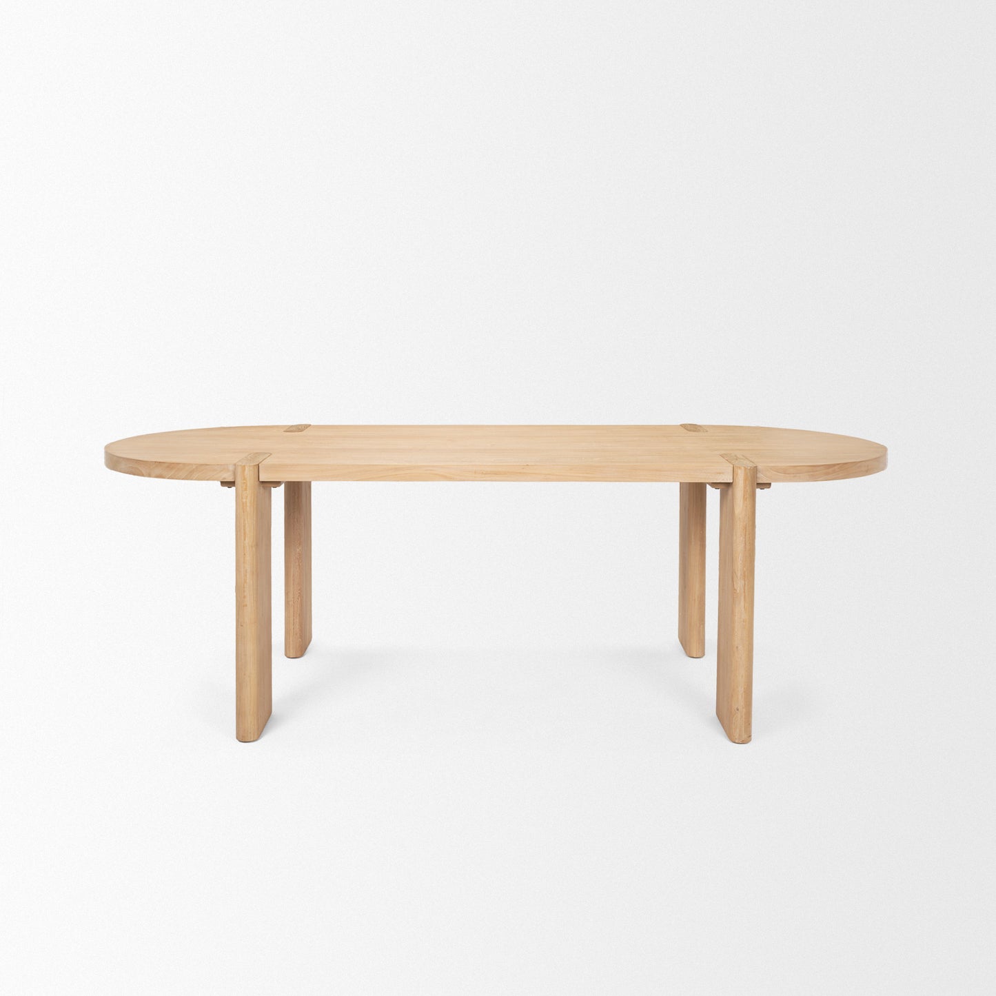 91" Light Brown Wood Oval Dining Table - Loft&Timber