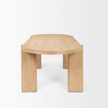 91" Light Brown Wood Oval Dining Table - Loft&Timber