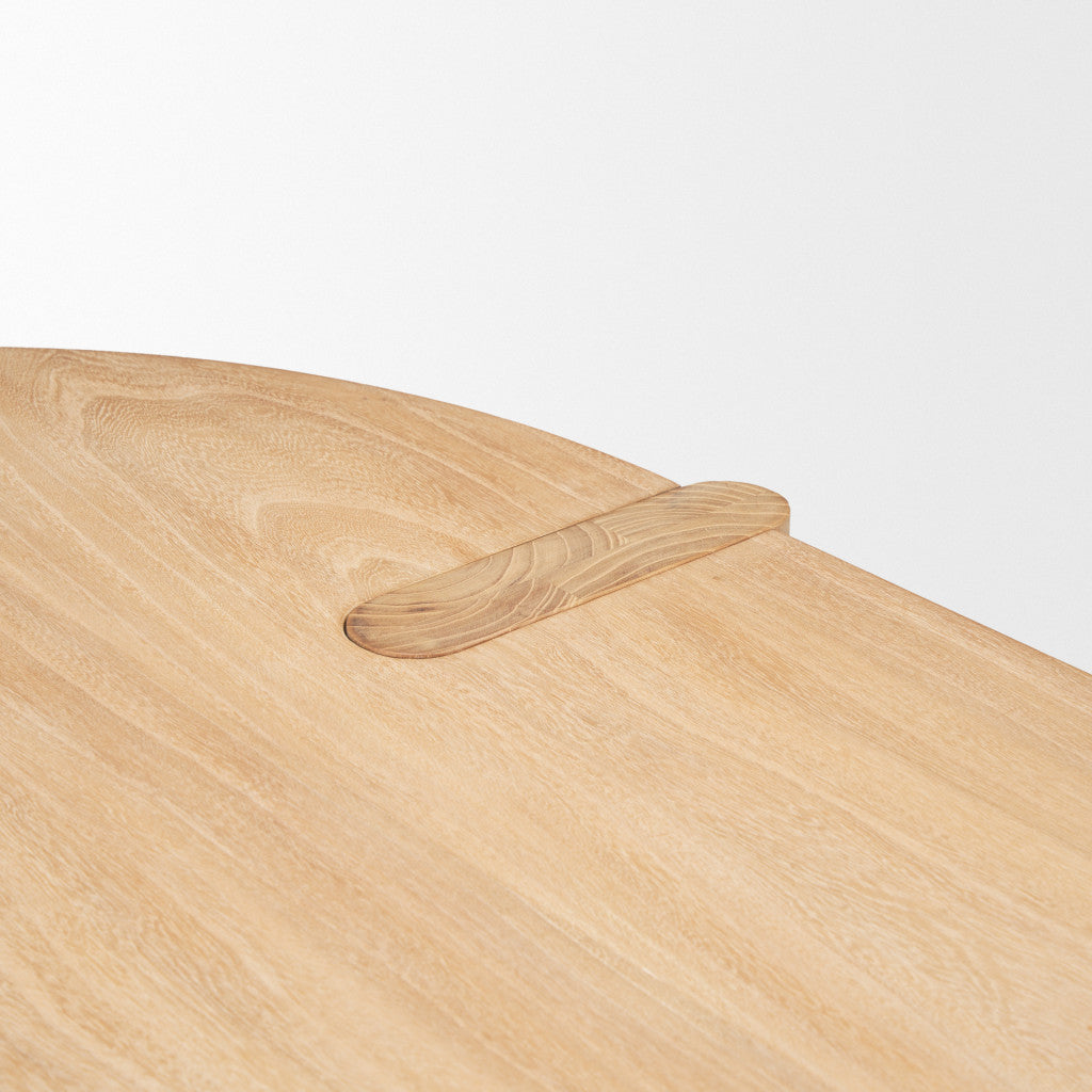 91" Light Brown Wood Oval Dining Table - Loft&Timber