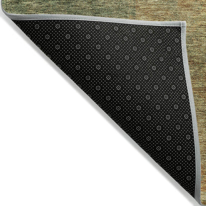 3' X 5' Terra Cotta Copper And Green Abstract Washable Indoor Outdoor Area Rug - Loft&Timber