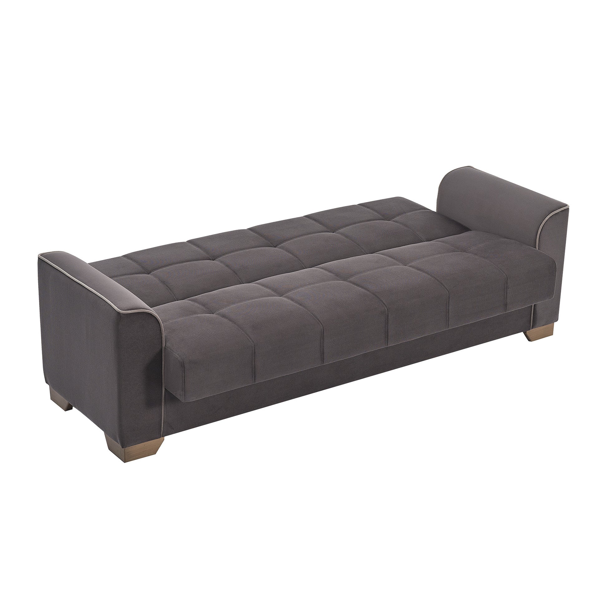 90" Brown Chenille Sleeper Sofa And Toss Pillows-3