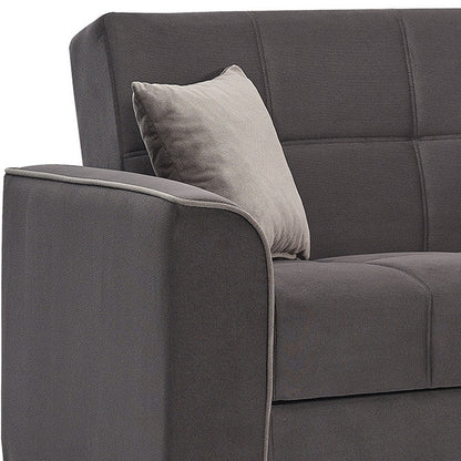 90" Brown Chenille Sleeper Sofa And Toss Pillows-4