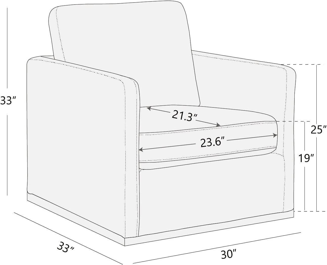Swivel Linen Accent Upholstered Armchair Mid Century Modern - Loft&Timber