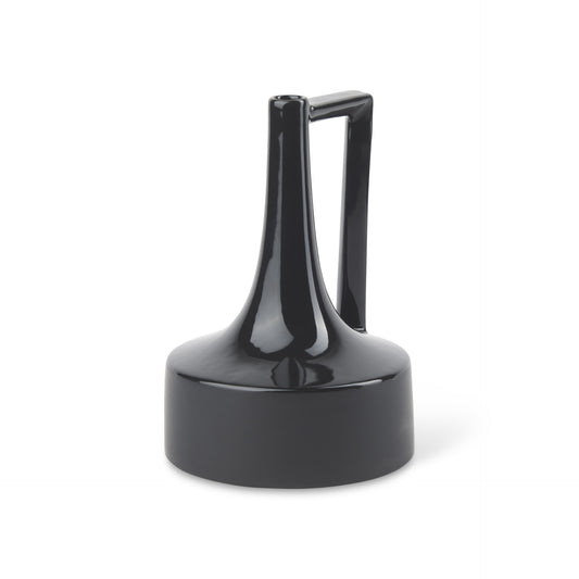 10" Black Ceramic Jug Vase - Loft&Timber