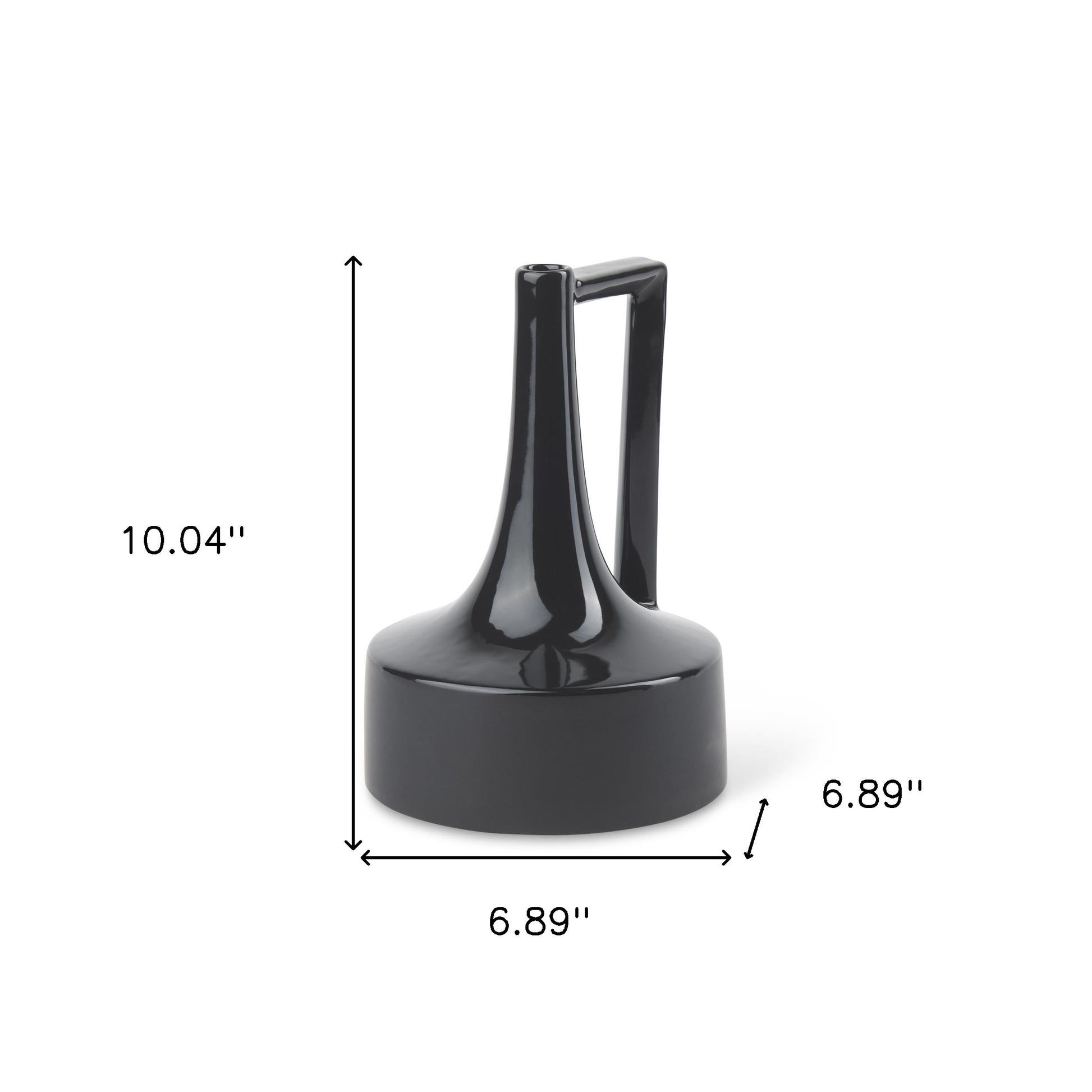 10" Black Ceramic Jug Vase - Loft&Timber