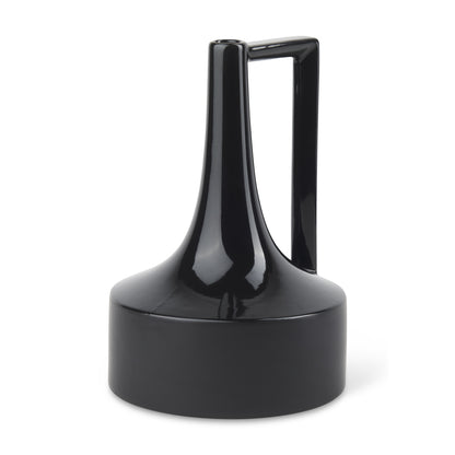 12" Black Ceramic Jug Vase - Loft&Timber