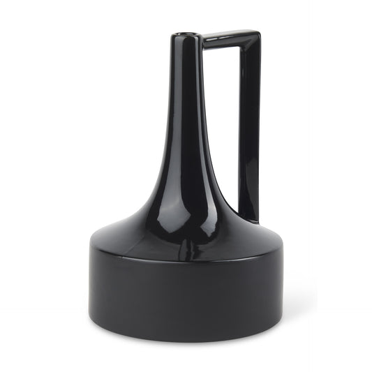 12" Black Ceramic Jug Vase - Loft&Timber