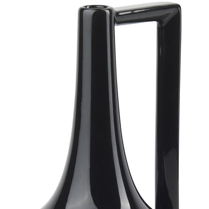 12" Black Ceramic Jug Vase - Loft&Timber