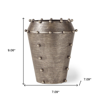 9" Silver Metal Table Vase - Loft&Timber