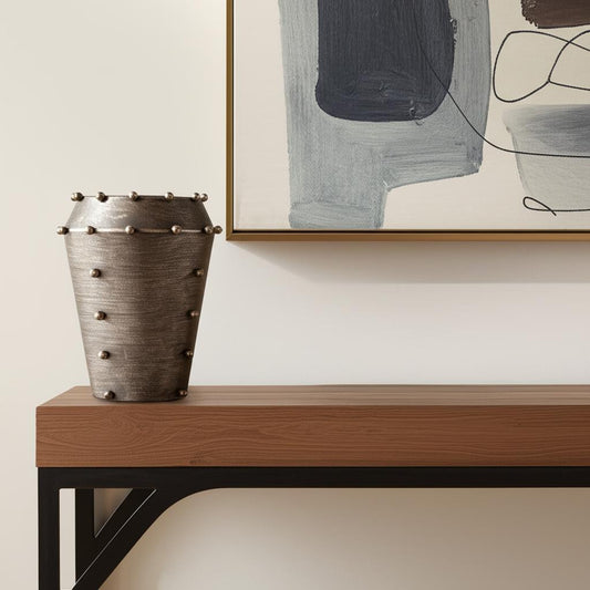 9" Silver Metal Table Vase - Loft&Timber