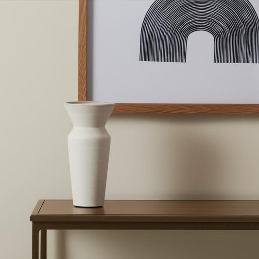 10" Cream Ceramic Table Vase - Loft&Timber