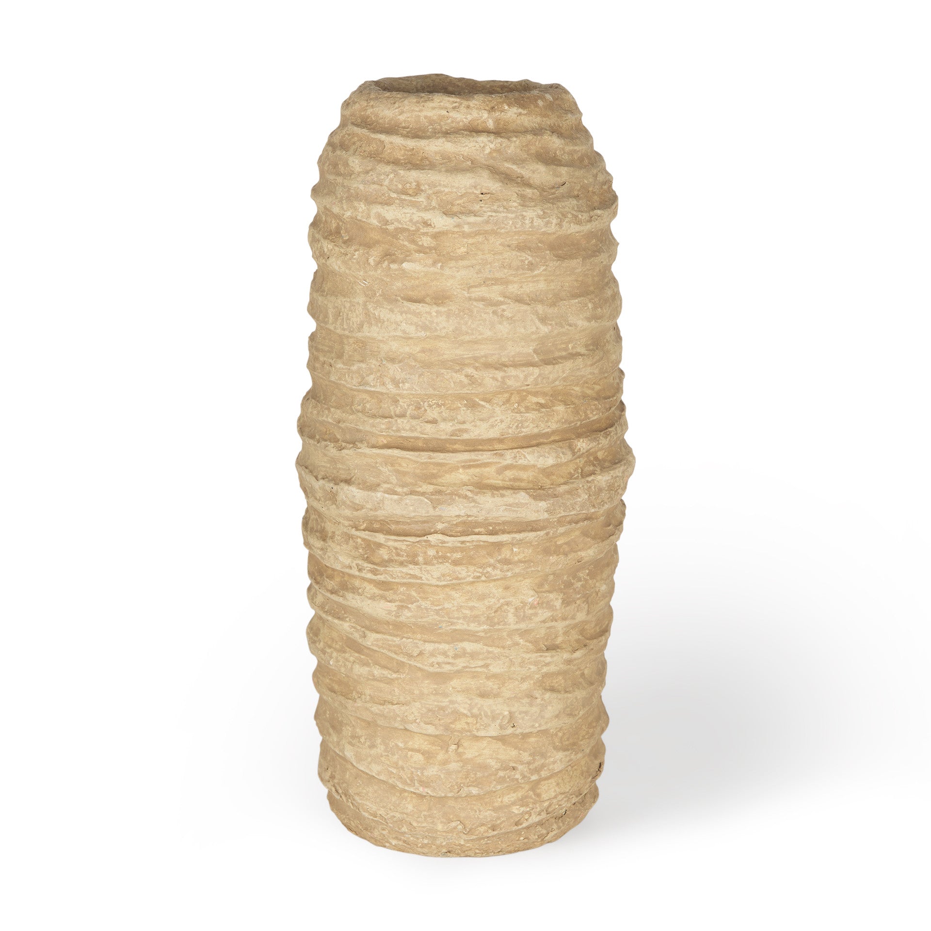 18" Beige Paper Mache Table Vase - Loft&Timber