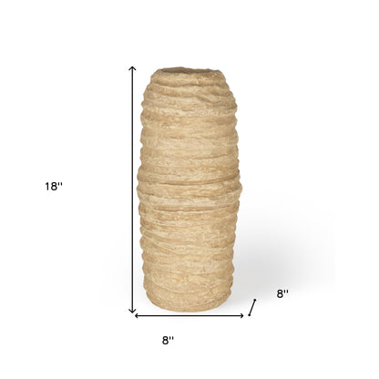 18" Beige Paper Mache Table Vase - Loft&Timber