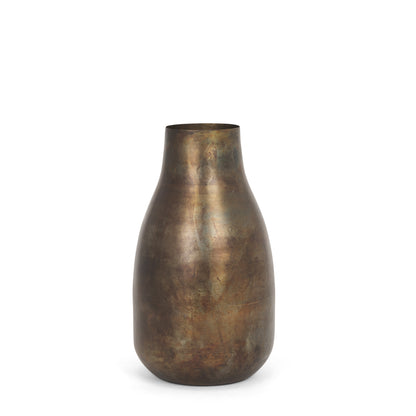 12" Antiqued Gold Metal Table Vase - Loft&Timber
