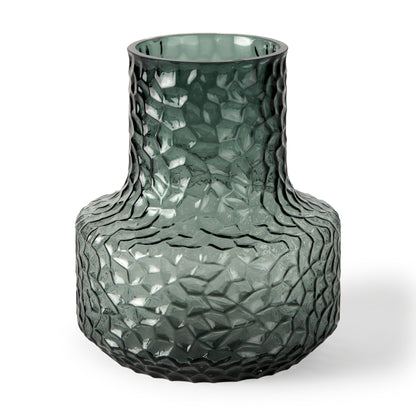 7" Green Faceted Glass Table Vase - Loft&Timber
