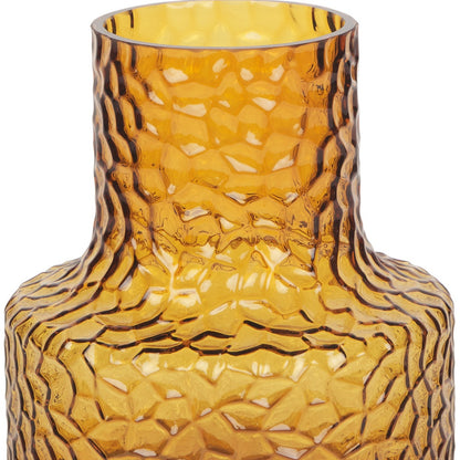 7" Amber Glass Faceted Table Vase - Loft&Timber