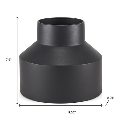 8" Black Tulip Metal Table Vase - Loft&Timber