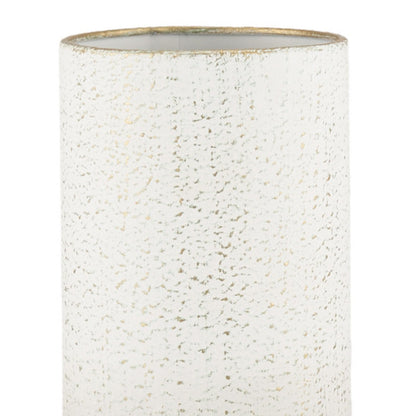 13" Beige Cylinder Metal Table Vase - Loft&Timber