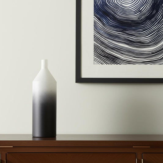 20" Black Tulip Metal Table Vase - Loft&Timber