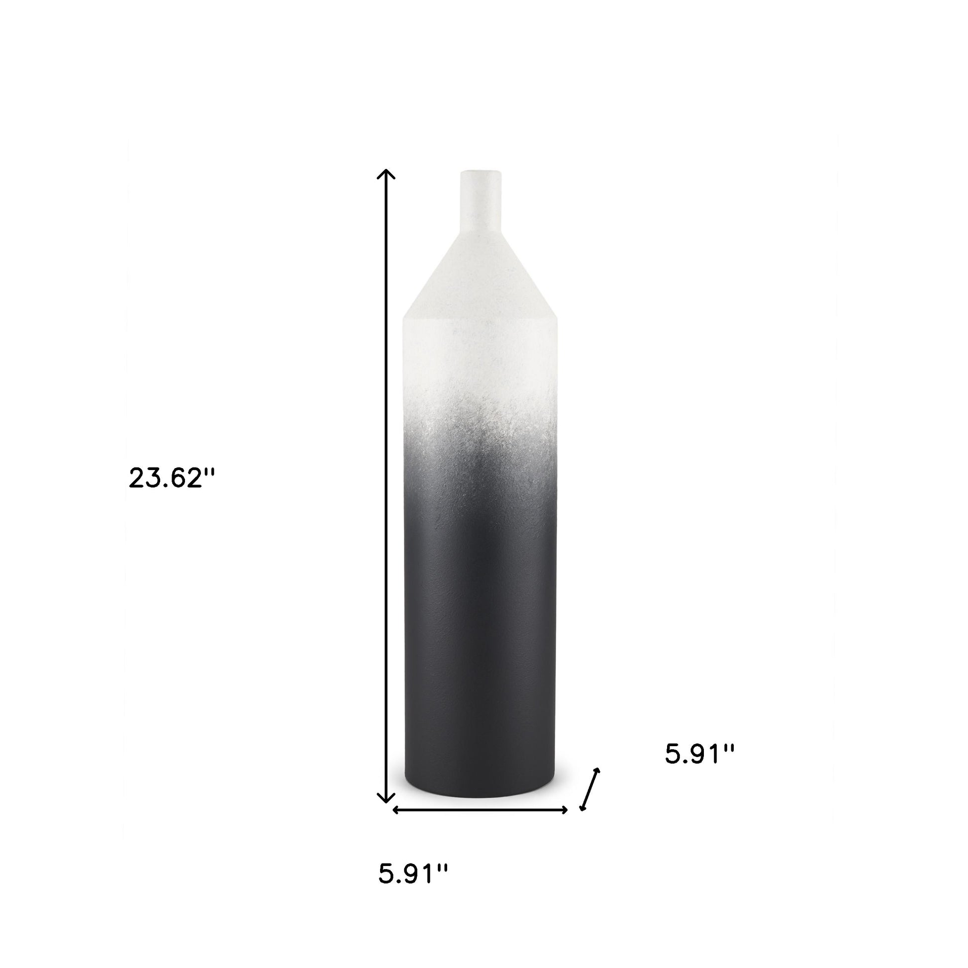 24" Black Tulip Metal Table Vase - Loft&Timber