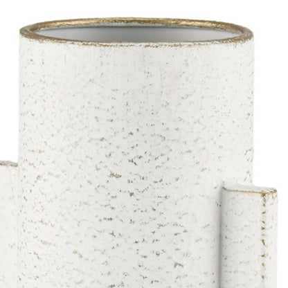 13" White Trumpet Metal Table Vase - Loft&Timber