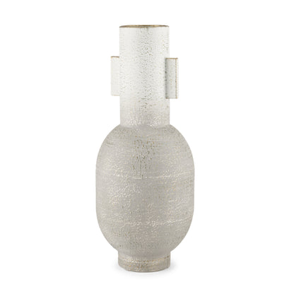 16" White Trumpet Metal Table Vase - Loft&Timber
