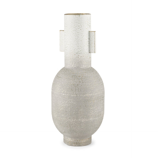 16" White Trumpet Metal Table Vase - Loft&Timber