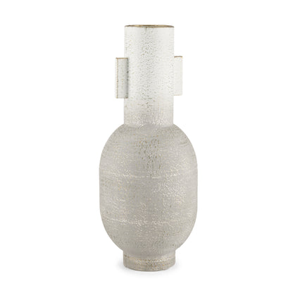 16" White Trumpet Metal Table Vase - Loft&Timber