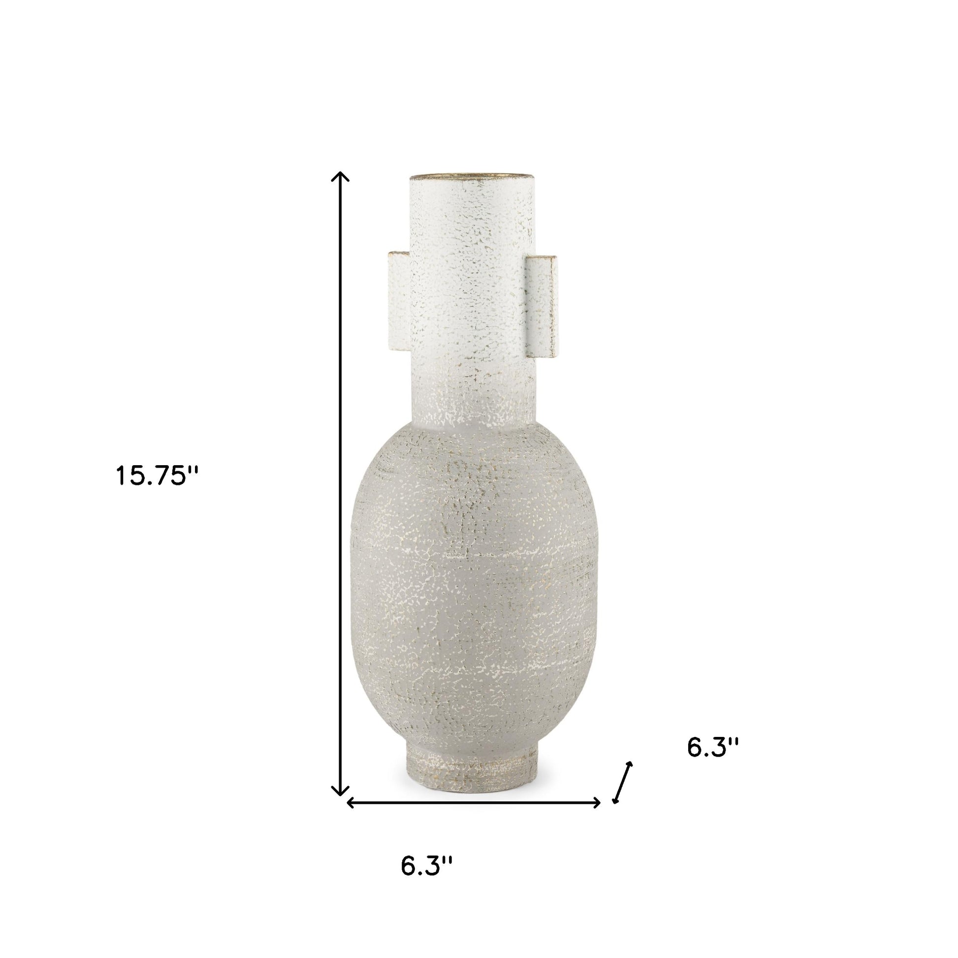 16" White Trumpet Metal Table Vase - Loft&Timber