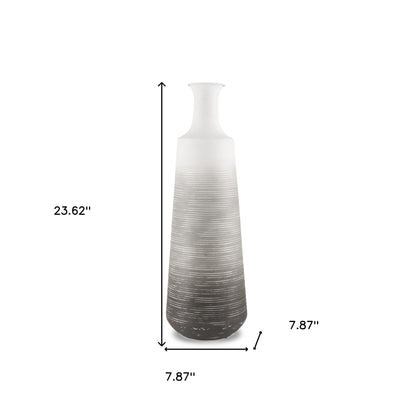 24" Gray Tulip Metal Table Vase - Loft&Timber