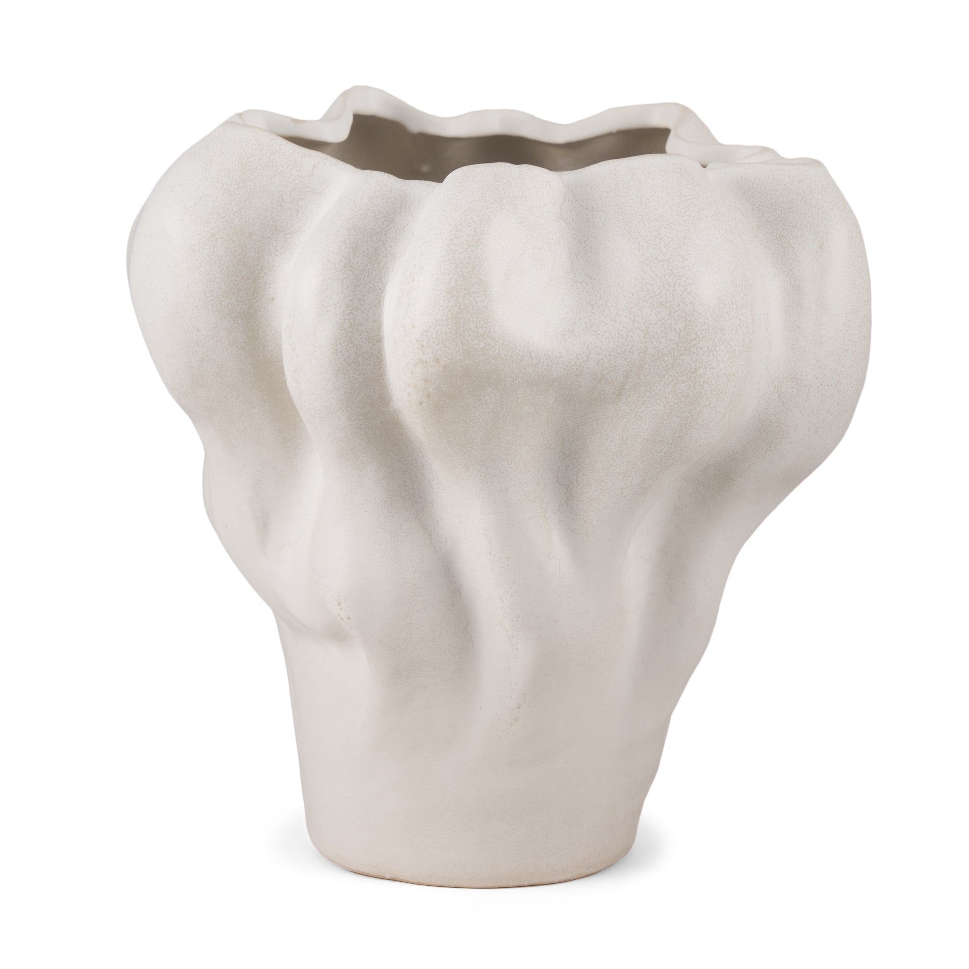 12" Cream Ceramic Table Vase - Loft&Timber