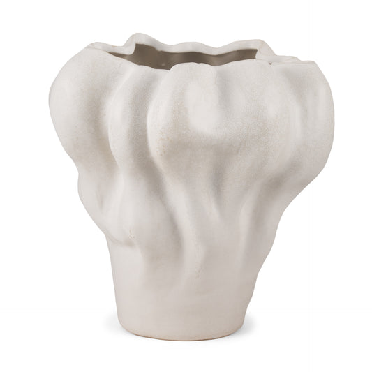 12" Cream Ceramic Table Vase - Loft&Timber