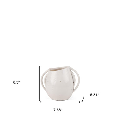 7" White Amphora Ceramic Table Vase - Loft&Timber