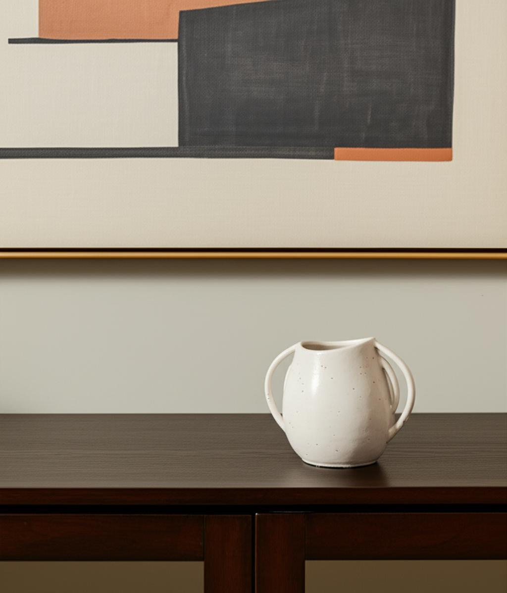 7" White Amphora Ceramic Table Vase - Loft&Timber