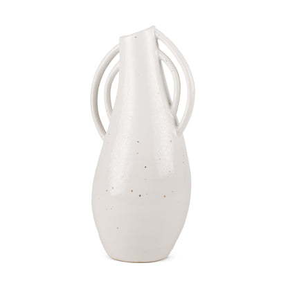 14" White Amphora Ceramic Table Vase - Loft&Timber