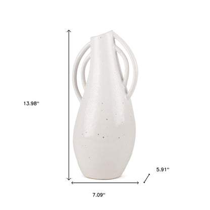 14" White Amphora Ceramic Table Vase - Loft&Timber