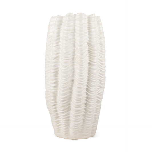24" Cream Cylinder Ceramic Table Vase - Loft&Timber