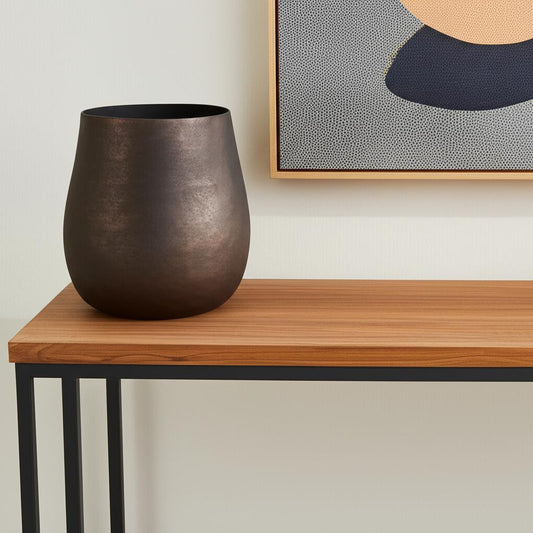 9" Gold Cylinder Metal Table Vase - Loft&Timber