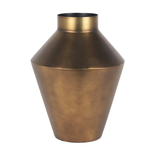 13" Gold Trumpet Metal Table Vase - Loft&Timber