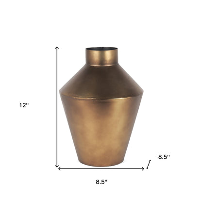 12" Gold Trumpet Metal Table Vase - Loft&Timber