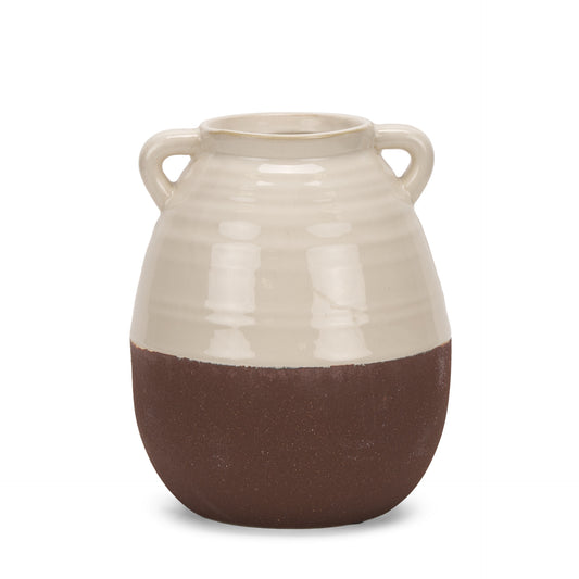 11" Cream Amphora Ceramic Table Vase - Loft&Timber