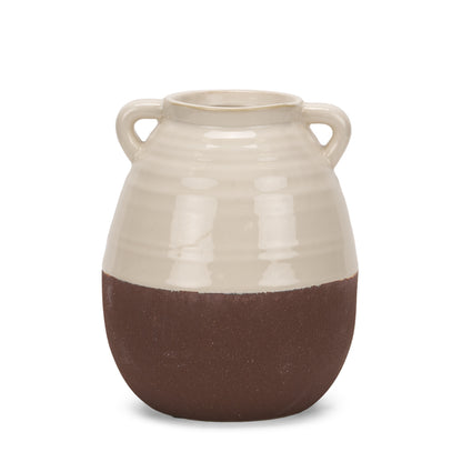 11" Cream Amphora Ceramic Table Vase - Loft&Timber