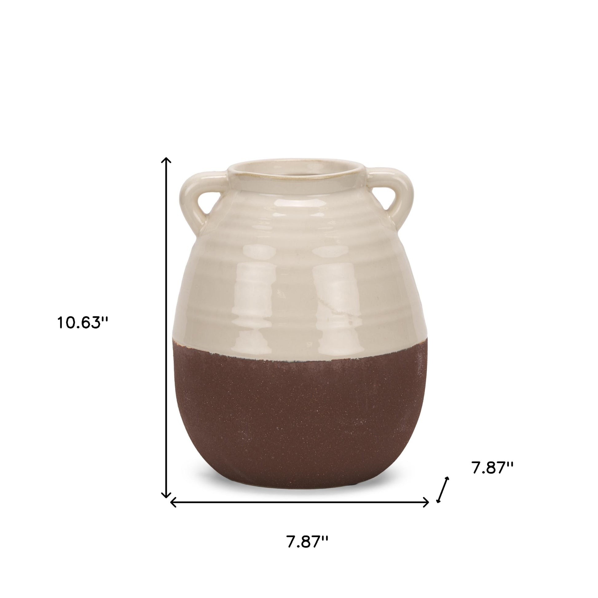 11" Cream Amphora Ceramic Table Vase - Loft&Timber