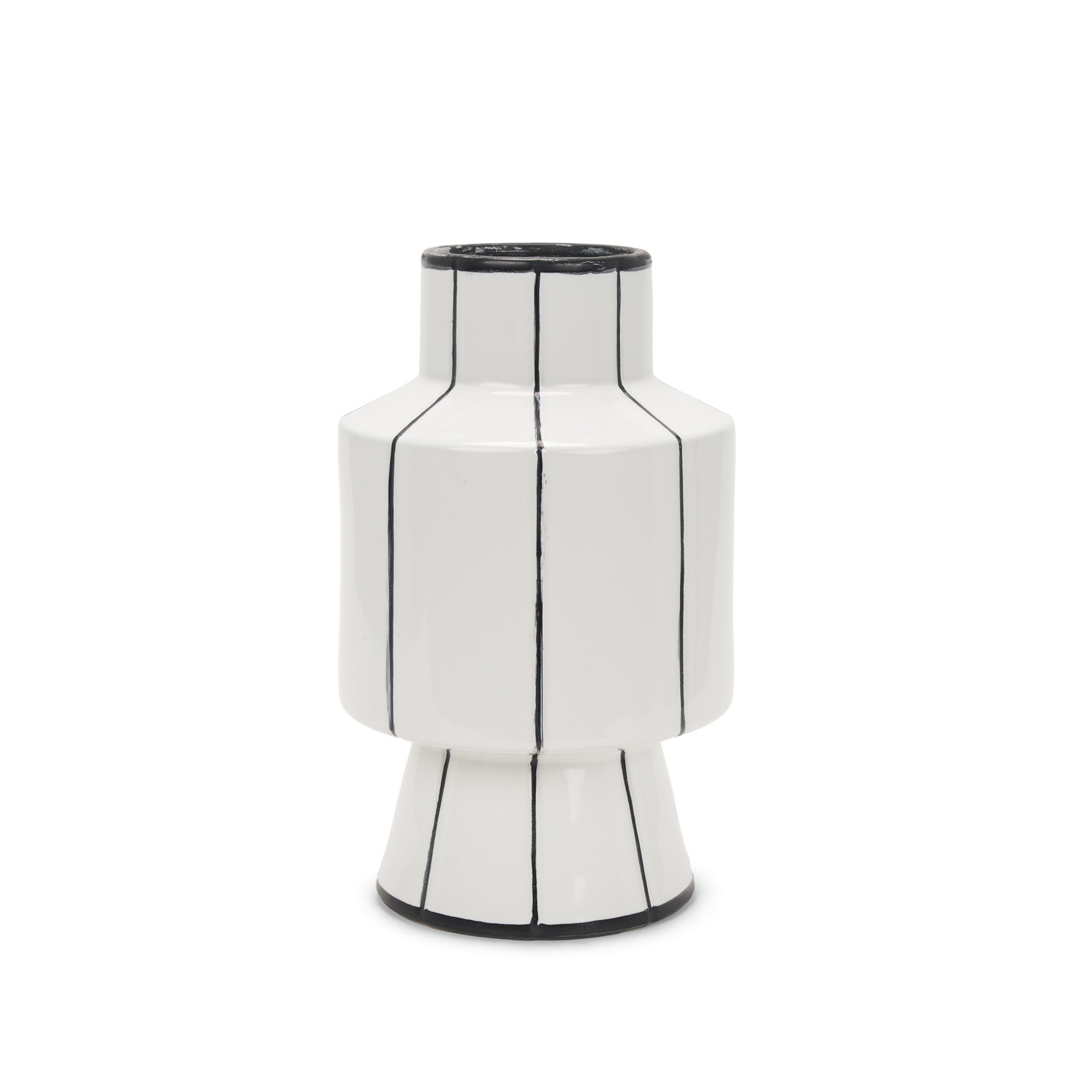 13" White Cylinder Ceramic Table Vase - Loft&Timber
