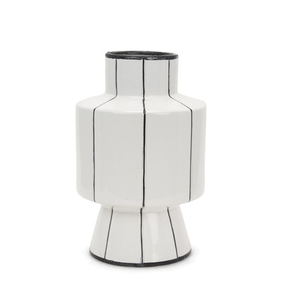 16" Black Cylinder Ceramic Table Vase - Loft&Timber