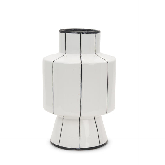 16" Black Cylinder Ceramic Table Vase - Loft&Timber